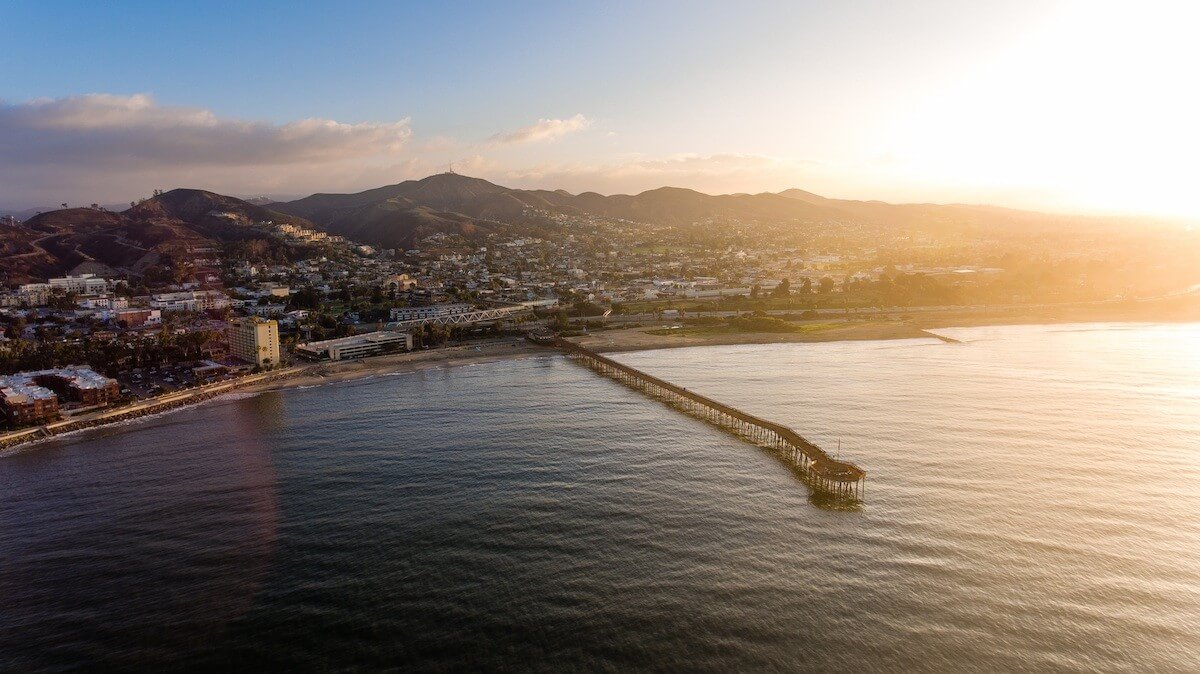 7 Reasons to Get Married in Ventura sunset drone at the pier